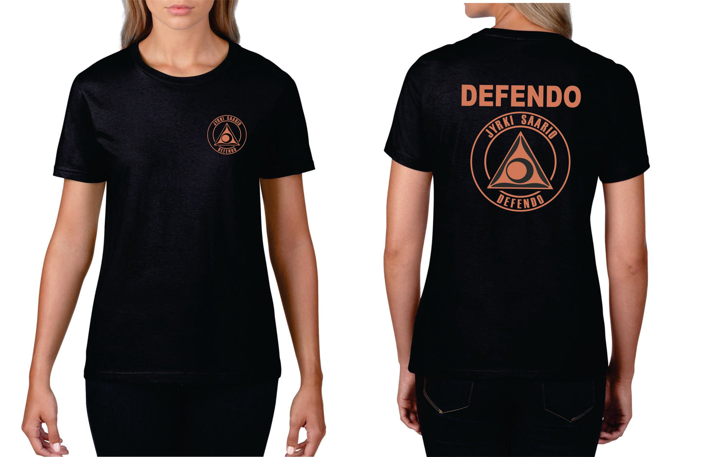 Defendo, black T-shirt for training, for girls