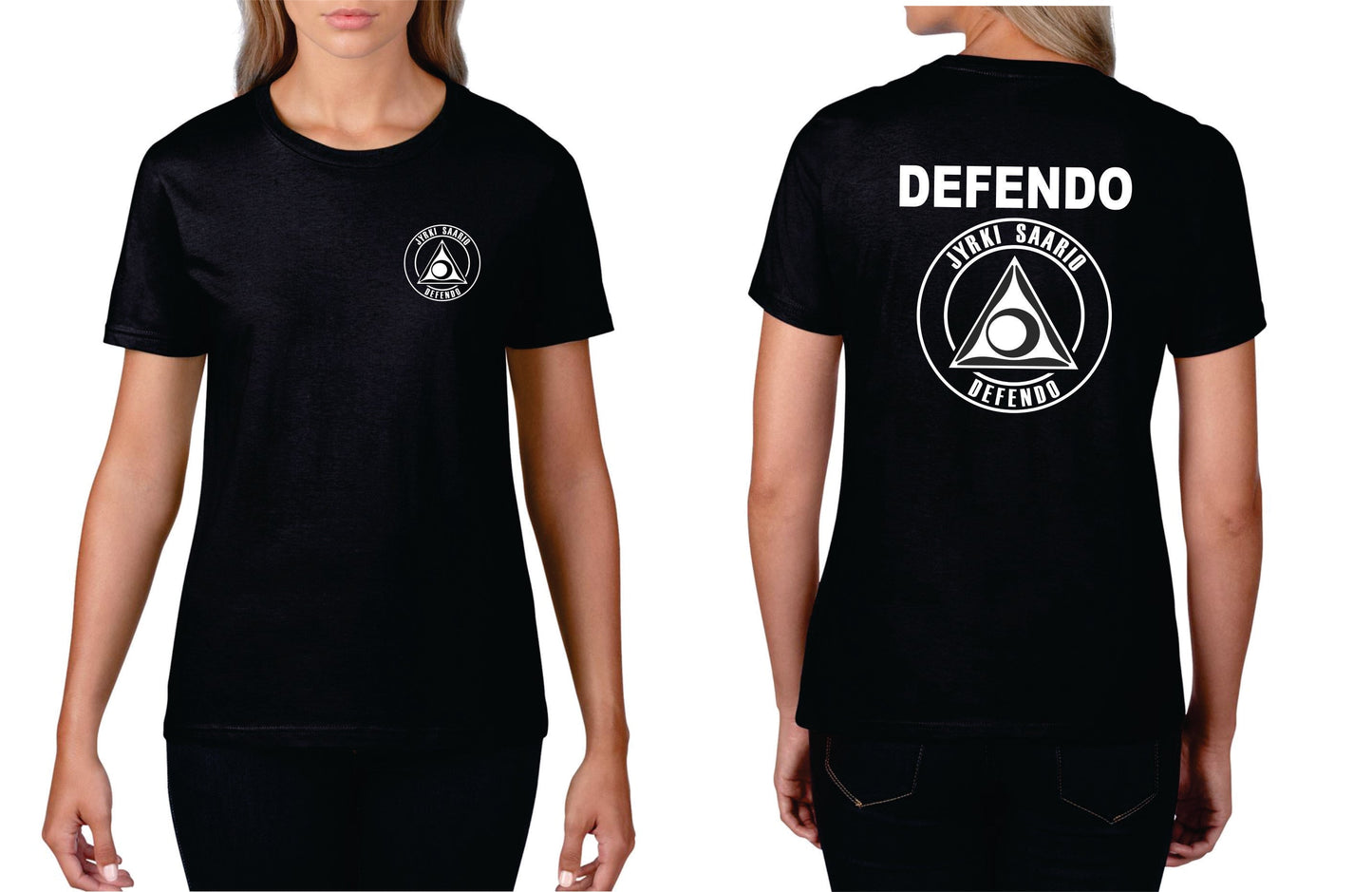 Defendo, black T-shirt for training, for girls