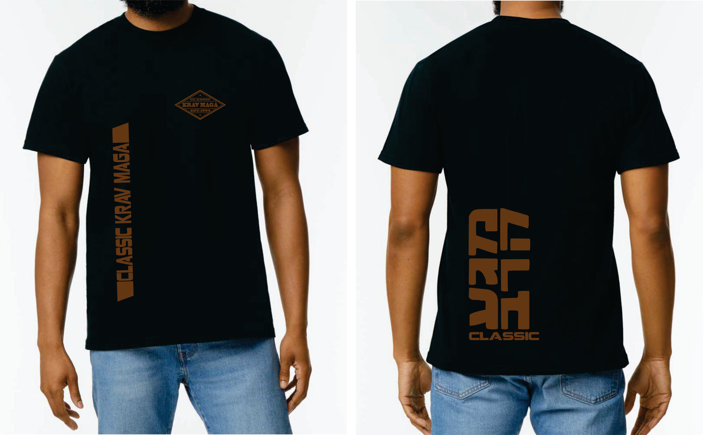 Krav Maga, black t-shirt for training, for boys.